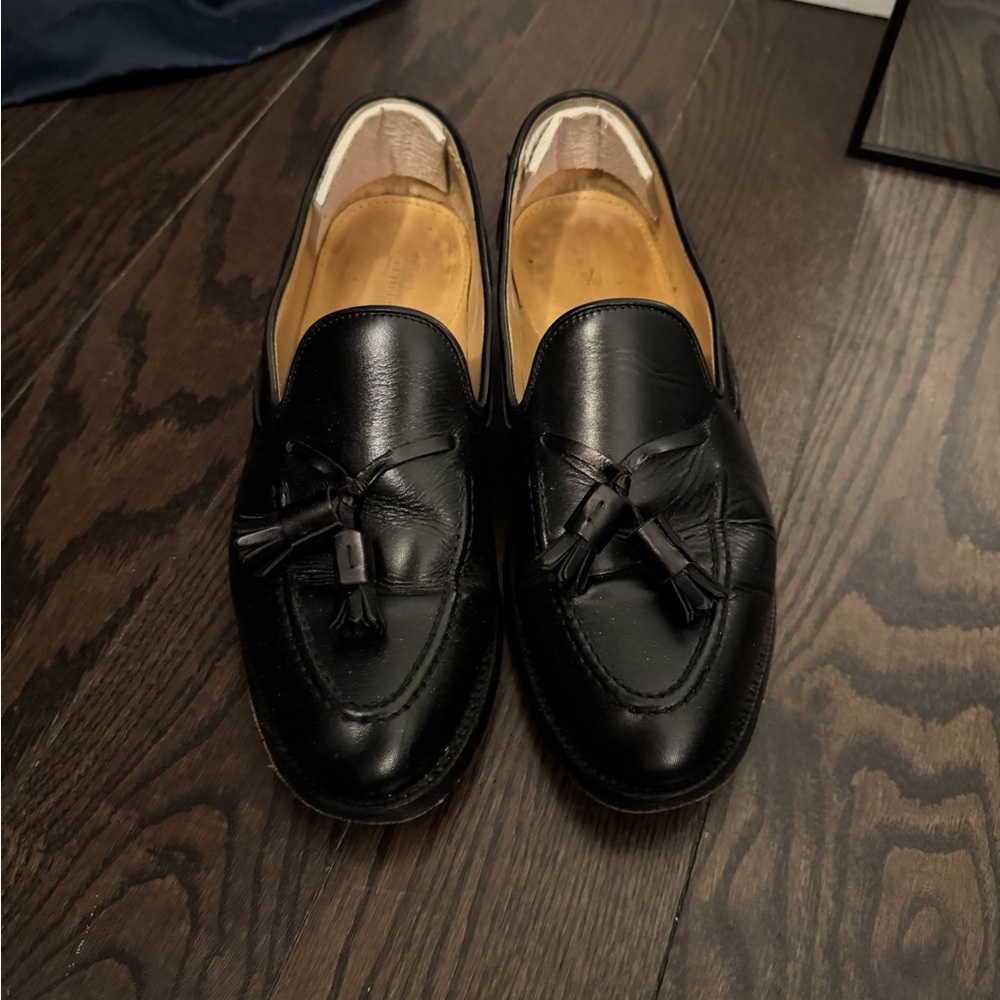 Black Leather Men's Loafers